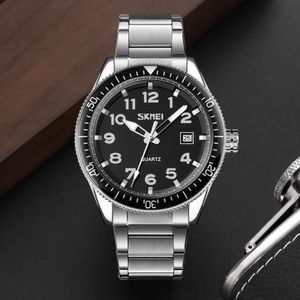 Reloj Skmei 9232 Plateado Acero fondo Negro Cronómetro