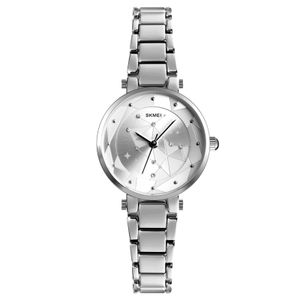 RELOJ SKMEI 1411 PLATEADO CONSTELACION CORREA ACERO PARA MUJER.