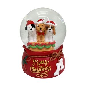 Bola De Nieve Perros Con Luz 10 Cm
