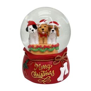 Bola De Nieve Perros Con Luz 10 Cm