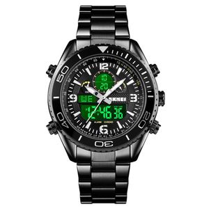 Reloj Skmei 1600 Negro Correa Acero Digital Analogo