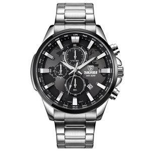 Reloj Skmei 1803 Cronometro Plateado Correa Acero