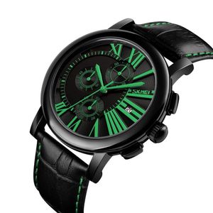 Reloj Skmei 9196 Negro con detalles Verdes Cronografo