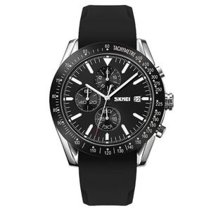 Reloj Skmei 9253 NEGRO BORDES PLATEADOSCORREA Silicona
