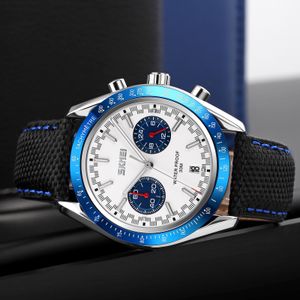 Reloj Skmei 9292 NEGRO DETALLES AZULES FONDO BLANCO CORREA CUERO