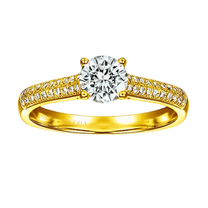 Anillo de Compromiso Afrodita 375 Plata Maciza Bañado en Oro 18k T6