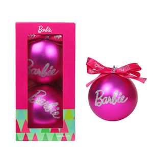 Set de Bolas Navideñas Barbie X2 unds 10cm Modelo 1