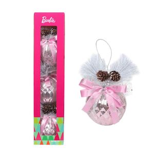 Set de Bolas Navideñas Barbie X3 unds 8cm Modelo 1