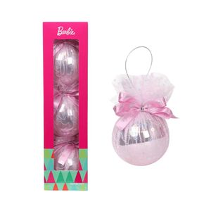 Set de Bolas Navideñas Barbie X3 unds 8cm Modelo 2