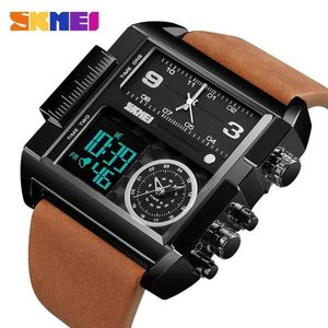 Reloj Skmei 1391 Negro Correa marrón Digital Analogo Multifunción.