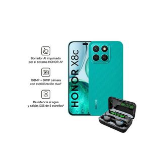 Celular Honor x8c 8Y8 Ram-256Gb Color Verde CON Audifonos de Regalo