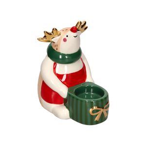 Portavela de Cerámica Tealight con Personaje Navideño