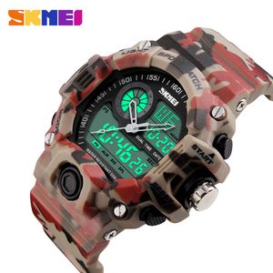 Reloj Skmei 1029 camuflado rojo Silicona.