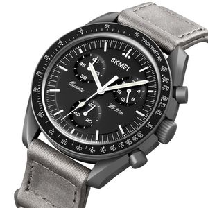 Reloj Skmei 1982 GRIS CORREA CUERO Y VELCRO