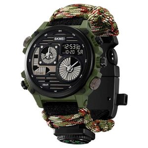 Reloj Skmei 2202 CAMUFLADO Analogo Digital Correa Tejida Nylon