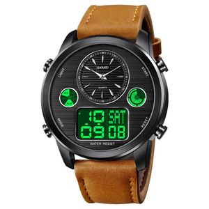 Reloj Skmei 1653 Negro Correa Cuero Hora Mundial