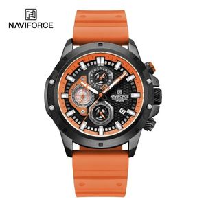 Reloj Naviforce 8036 Borde Negro Correa Naranja