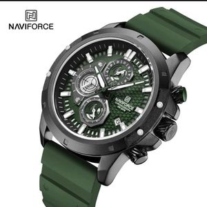 Reloj Naviforce 8036 Borde Negro Correa Verde