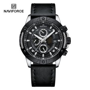 Reloj Naviforce NF8055 Negro Correa Cuero para Caballero