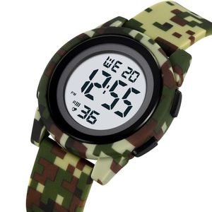 Reloj Skmei 2429 Camuflado verde para niños correa silicona