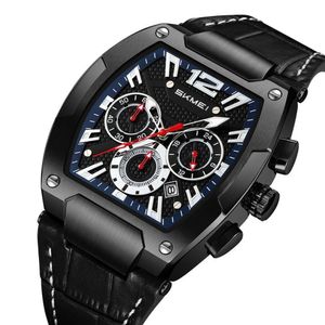 Reloj Skmei 9357 3 Diales y Cronómetro Correa de cuero Caballero