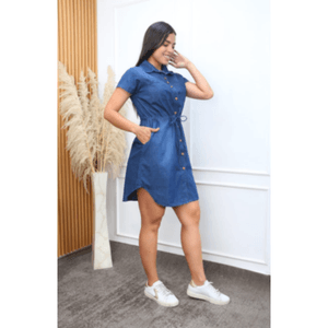Vestido Jean denim rígido  Deysi
