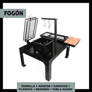 Parrilla a Carbón Leña Fogón Hierro Fundido