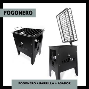 Parrilla a Carbón Leña Fogonero Hierro Fundido