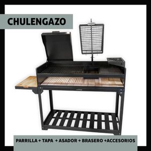 Parrilla a Carbón Leña Chulengazo Hierro Fundido