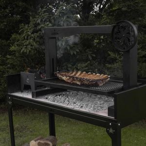 Parrilla a Carbón Leña Subibaja de Pie 100 Hierro Fundido