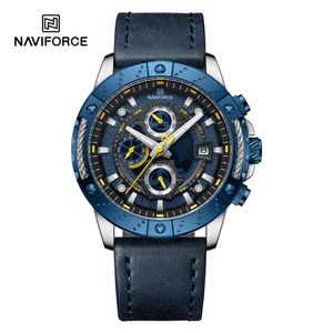 Reloj Naviforce NF8055 Negro Correa Cuero para Caballero