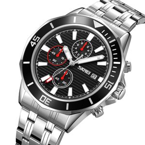 Reloj Skmei 9335 PLATEADO FONDO NEGRO CORREA ACERO