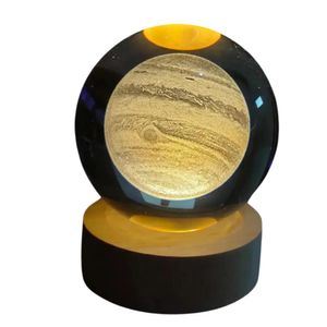 Esfera de Cristal Júpiter Adorno Lámpara Luz Escritorio