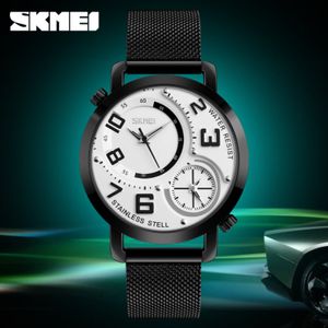 Reloj Skmei 9168 Blanco analógo correa Mesh