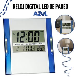 Reloj Digital Led De Pared - AZUL A3886N