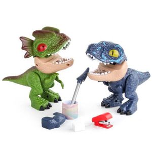 Dinosaurio Azul 5 en 1 Sacapuntas Lápiz Borrador Grapadora y Cinta Métrica Escolar School Niños