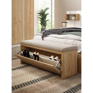 Baul Zapatera con Asiento Acolchonado Gaius Color Duna TU MESITA