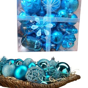 Set de Adornos de Bolas Navidenas Set de 30 pcs Azul