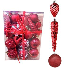 Set de Adornos de Bolas Navidenas Set de 30 pcs Rojo