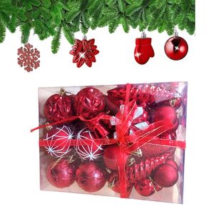Set de Adornos de Bolas Navidenas Set de 30 pcs Rojo