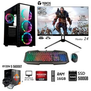 Computadora Pc  Ryzen 5 5600GT  Ram 16GB  Disco Solido SSD 500GB  Monitor 24 FHD