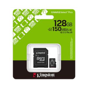 Memoria MicroSD Kingston SDCS3/128GB Canvas Select Plus 150MB/s Clase 10