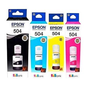Kit 4 Tinta 504 Colores Epson T504 Cyan  Magenta Yellow y Black