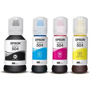 Kit 4 Tinta 504 Colores Epson T504 Cyan  Magenta Yellow y Black
