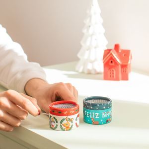 Mini Caja Musical de Cartón Navideño