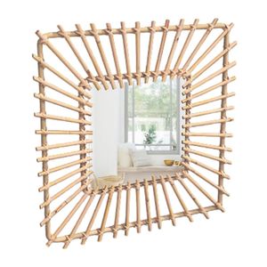 Espejo Cuadrado Ratán 40x40cm Atmosphera