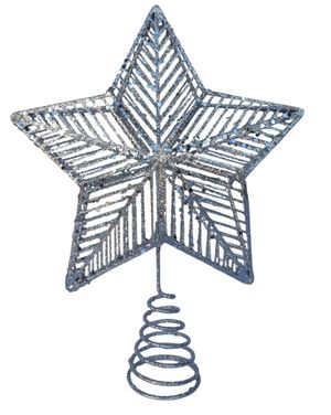 Tope De Arbol Plateado - 24 Cm