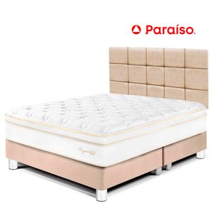 Dormitorio Royal Cloud Queen + Cabecera Blocks Champagne