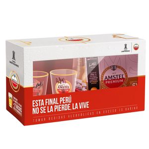 Cerveza AMSTEL Botella 275ml Paquete 6un + 2 Vasos