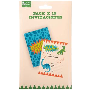 Pack de Invitaciones temática Dino CLASS&WORK 10un